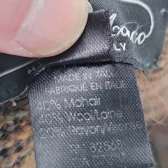 Vintage Mondo di Marco Italian Wool Mohair Zig Zag Sweater XL Textured Knit